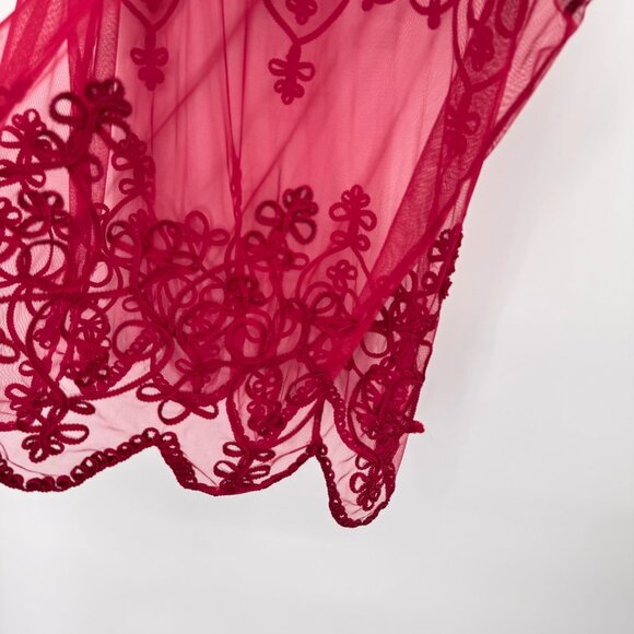 Torrid Red Sheer Embroidered Tank Top Size 2x plus sleeveless womens - Picture 12 of 13